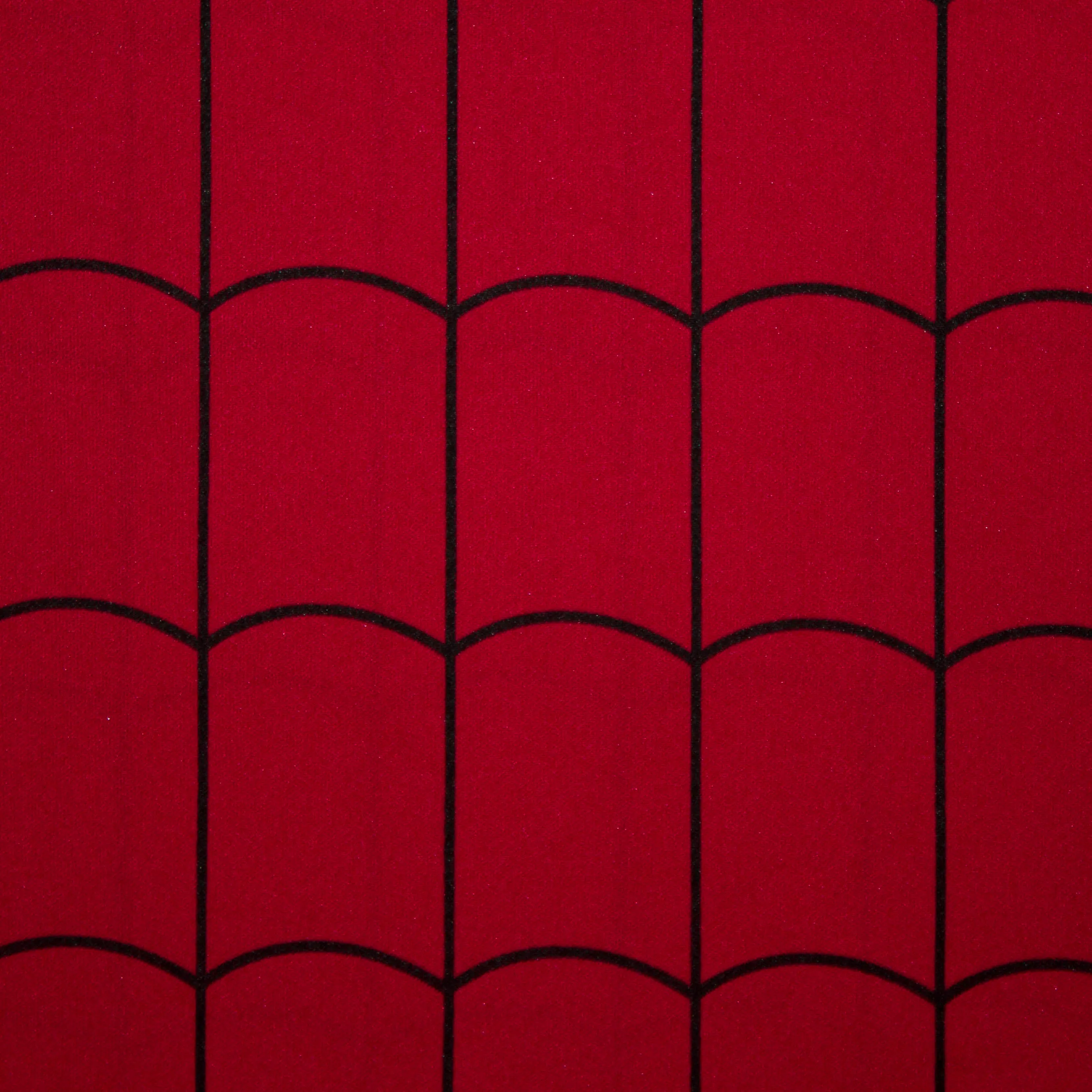 Polyester tricot rood met strepen